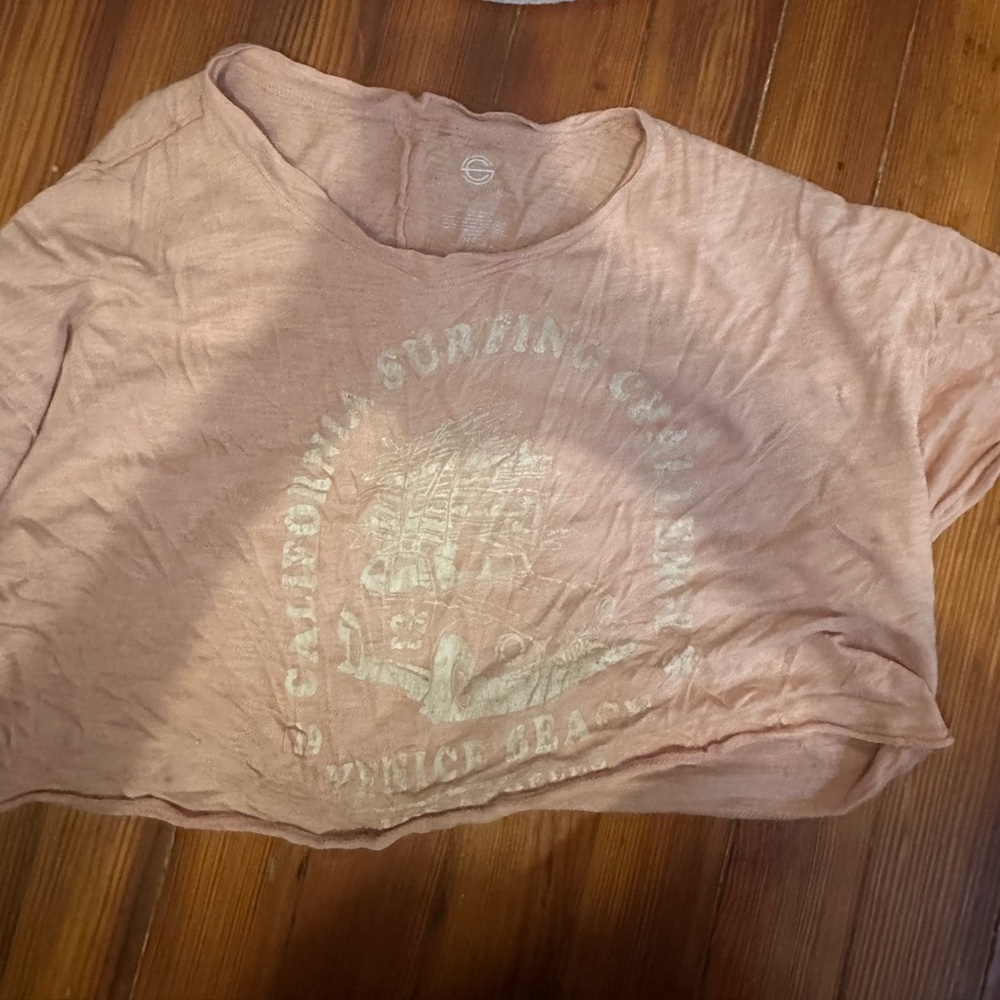 Peach Graphic Crop Top